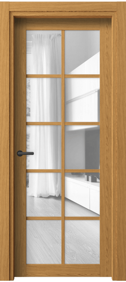 Межкомнатная дверь Нео 2106 Ванильный дуб Прозрачное стекло, триплекс Цена 33419 ₽ | Volhovec