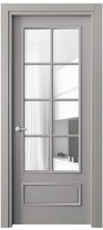 Межкомнатная дверь Париж 8112 Матовый нейтральный серый Прозрачное стекло Цена 76999 ₽| Volhovec