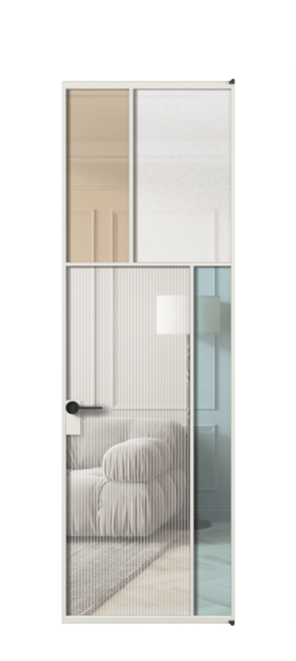 Межкомнатная дверь Мозаик АЛПЛ041.23 Алюминий серый Комбинация стекол Группы 1 и Группы 3 Цена 171870 ₽ | Volhovec