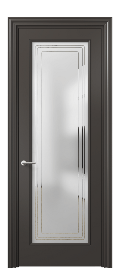 Дверь межкомнатная Маскот 8400 Матовый антрацит Сатинированное стекло с гравировкой "Грани", триплекс Фигурный наличник МАН Цена 82499 ₽ Наличники уже входят в базовый комплект. Фабрика дверей Волховец 8 (800) 551 43 19 Межкомнатная дверь Маскот 8400 Матовый антрацит Сатинированное стекло с гравировкой "Грани", триплекс Цена 82499 ₽ | Volhovec