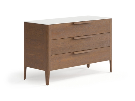 Мебель Комод Пьега 3 ящика. Цвет Дуб каштановый матовый. Материал Массив дуба матовый. Коллекция Комод Пьега 3 ящика. Картинка.