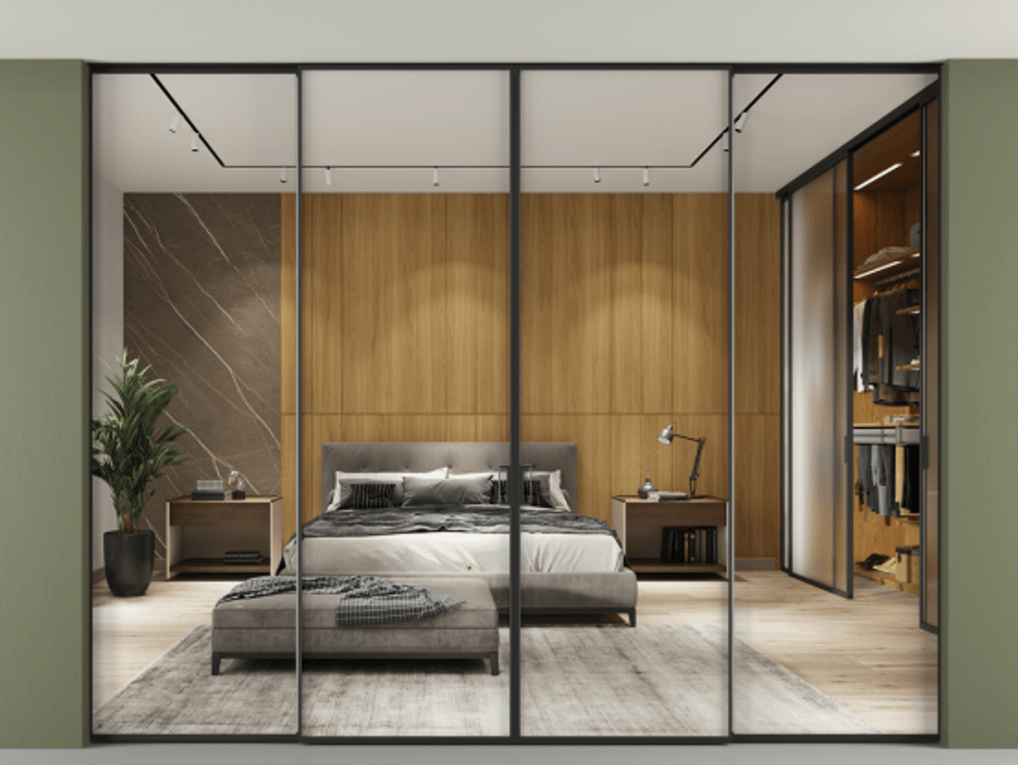 Перегородка Формато внутри проёма скрытое крепление в потолок 4 створки АЛПР 040.01 Алюминий Черный Двустороннее зеркало, триплекс , триплекс 6 мм. Скрытый короб ЧЕР Цена 426076 ₽ 1. Полотно 4 шт. (800/2100 мм)
2. Комплект установки раздвижной системы
3. Базовый комплект фурнитуры
4.Ручка Рондо. Фабрика дверей Волховец 8 (800) 551 43 19 Перегородка Формато внутри проёма скрытое крепление в потолок 4 створки АЛПР 040.01 Алюминий Черный Двустороннее зеркало, триплекс , триплекс 6 мм Цена 426076 ₽ | Volhovec