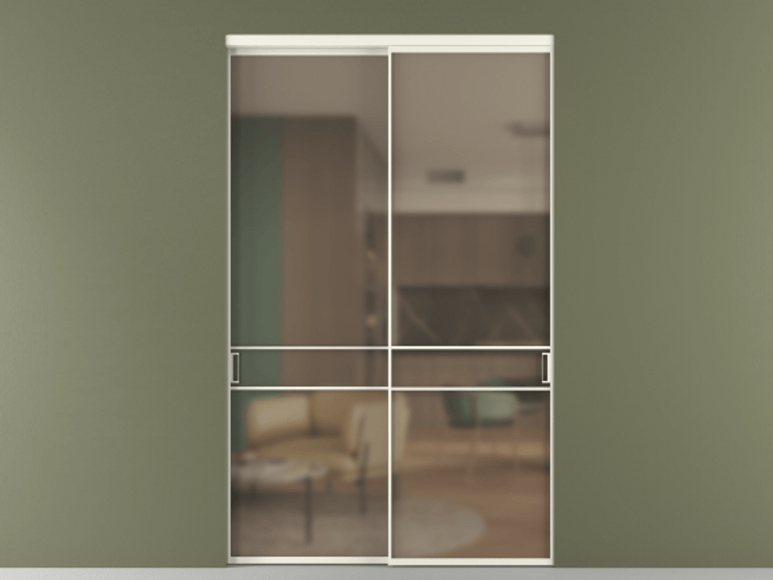 Перегородка Формато внутри проёма 2 створки АЛПР 040.02 Алюминий жемчужный Сатинированное бронзовое стекло, триплекс. Цена 432260 ₽ 1. Полотно 2 шт. (800/2100 мм)
2. Комплект установки раздвижной системы
3. Базовый комплект фурнитуры
4.Ручка Рондо. Фабрика дверей Волховец 8 (800) 551 43 19 Перегородка Формато внутри проёма 2 створки АЛПР 040.02 Алюминий жемчужный Сатинированное бронзовое стекло, триплекс Цена 432260 ₽ | Volhovec