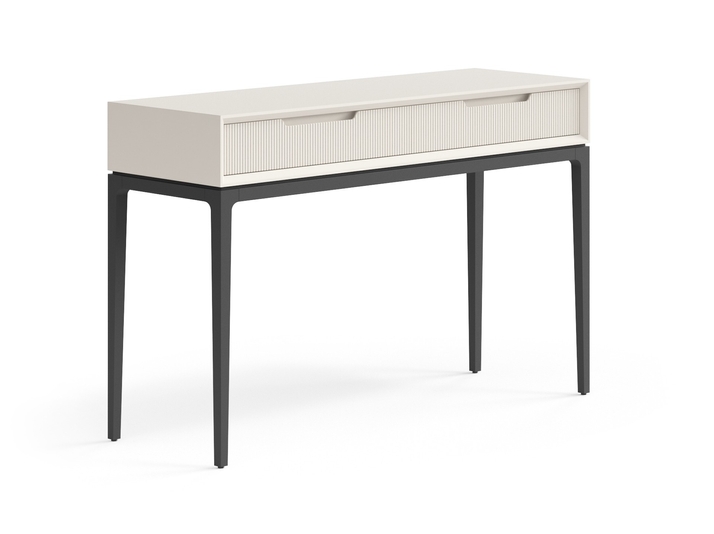 Мебель Консоль Вельвет 2 ящика. Цвет Матовый облачно-серый. Материал Гладкая эмаль. Коллекция Консоль Вельвет 2 ящика. Картинка.