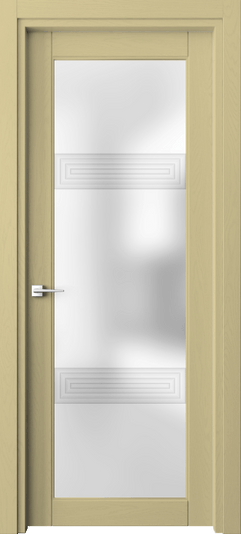 Дверь межкомнатная 6112 Слоновая кость RAL 1014 3D. Цвет RAL Слоновая кость RAL 1014. Материал Массив дуба эмаль. Коллекция Эго. Картинка.