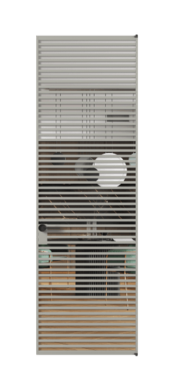 Дверь межкомнатная АЛПЛ040.06 Crystalvision АНСР. Цвет Алюминий нейтральный серый. Материал Алюминий в эмали. Коллекция Формато. Картинка.