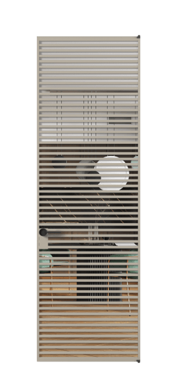 Дверь межкомнатная АЛПЛ040.06 Crystalvision АБСК. Цвет Алюминий бисквитный. Материал Алюминий в эмали. Коллекция Формато. Картинка.