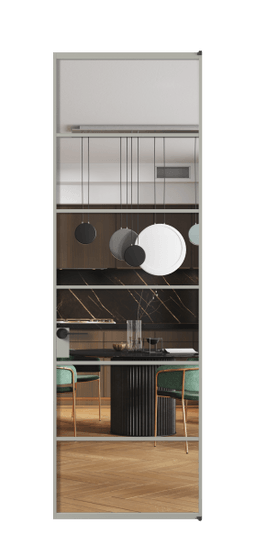 Дверь межкомнатная АЛПЛ040.04 Crystalvision АНСР. Цвет Алюминий нейтральный серый. Материал Алюминий в эмали. Коллекция Формато. Картинка.