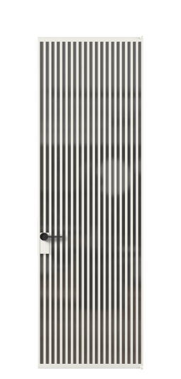 Дверь межкомнатная АЛПЛ040.06 АССР Серый сатин триплекс. Цвет Алюминий светло-серый. Материал Алюминий в эмали. Коллекция Формато. Картинка.