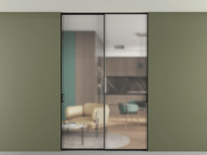 Перегородка Формато внутри проёма скрытое крепление в потолок 2 створки