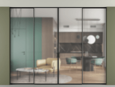 Перегородка Формато внутри проёма скрытое крепление в потолок 4 створки